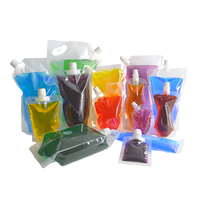 Pochettes souples transparentes personnalisées en PE avec bec verseur pour jus et liquides, idéales pour l'emballage alimentaire