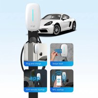 Borne de recharge murale pour véhicules électriques 7 kW, 32 A, Type 2, norme européenne, avec contrôle par application et RFID NFC pour usage domestique