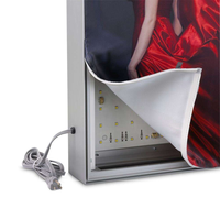Boîte lumineuse publicitaire portable autoportante en alliage d'aluminium à haute luminosité avec tissu tendu décoratif rectangulaire personnalisé XiaoHe
