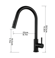 Robinet télescopique de lavage chaud froid de robinet de cascade de pluie de cuisine professionnelle pour l'évier