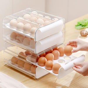 <b>Egg</b> <b>Storage</b> Box Double Layer Drawer Transparent Pet With Flip Top Lid For Refrigerator Use - Product Image 1