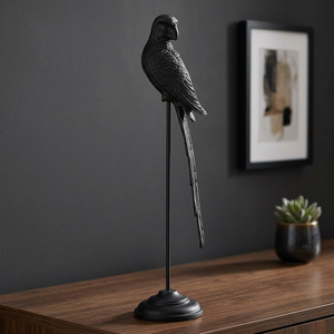 Handmade Eco-Friendly Durable Aluminum Parrot Sculpture Modern Design 21D X 21W X 97H Tabletop Display for Home Office - Product Image 3