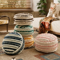 Housse de pouf bohème tissée à la main avec un charme spirituel, pour canapé, chambre, décoration intérieure, ottoman, lavable en machine, coussin de siège multifonction