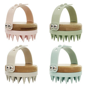 <span class=keywords><strong>Hot</strong></span> Selling umwelt freundliche Bambus SPA Haar dusche <span class=keywords><strong>Massage</strong></span> gerät Kopfhaut reiniger Wiederauf ladbare Shampoo Kopfhaut bürste Benutzer definiertes Logo - Product Image 2