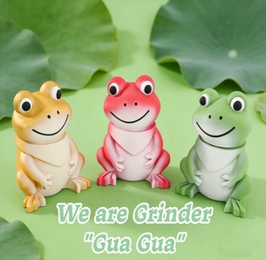 Rukioo Classic Cute Frog Design Zinc Alloy & <b>Plastic</b> 4-Part 90mm Large Dry Herb <b>Grinder</b> - Product Image 6