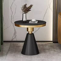 Table d'appoint de canapé multifonctionnelle en pierre frittée et métal, design moderne, style luxe léger, minimaliste, pour chambre d'hôtel ou chevet de lit