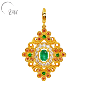 Colgante Moderno de Plata 925 con Circonita de UM Jewelry, con Baño de Oro de 18K, Certificado NGTC, Unisex, para Uso Diario, Regalo de Aniversario de Bodas - Product Image 1