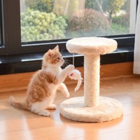 Arbre à chat en sisal, griffoir, structure d'escalade, plateforme de saut, panneaux de particules de qualité E1, jouet d'intérieur, emballé en carton, pliable