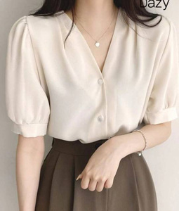 2026 t Women's Summer V-Neck Blouse With Flare Sleeves Casual <b>Top</b> In Multiple Colors For Adults - Product Image 2