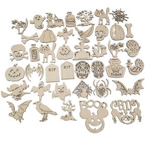 Adornos Creativos de Madera para Fiestas, Decoraciones Colgantes para el Hogar, Manualidades, Accesorios para el Festival de los Fantasmas, Decoraciones de Halloween - Product Image 1