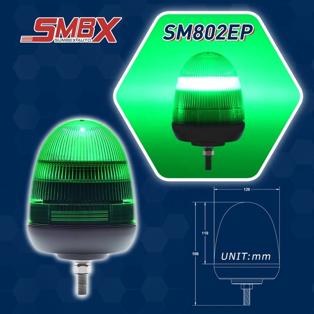New Auto Lamp Car LED Vehicle Emergency Warning Rotating Beacon Lights Roof Mounted Rolling Signal Lights Amber Green-LED Strobe
