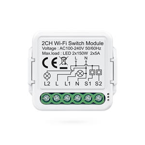 Módulo de Interruptor Inteligente Wi-Fi Tuya de 2 Canales PST-S02 con Asistencia de Voz para Línea de Fase y Línea Neutra, Calidad Superior a <span class=keywords><strong>Precio</strong></span> de Fábrica - Product Image 1