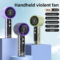 Nouveau ventilateur portable transfrontalier T17 haute vitesse, transparent, style Mecha, USB, mini, 100 vitesses turbo, 5 modes, pour usage extérieur