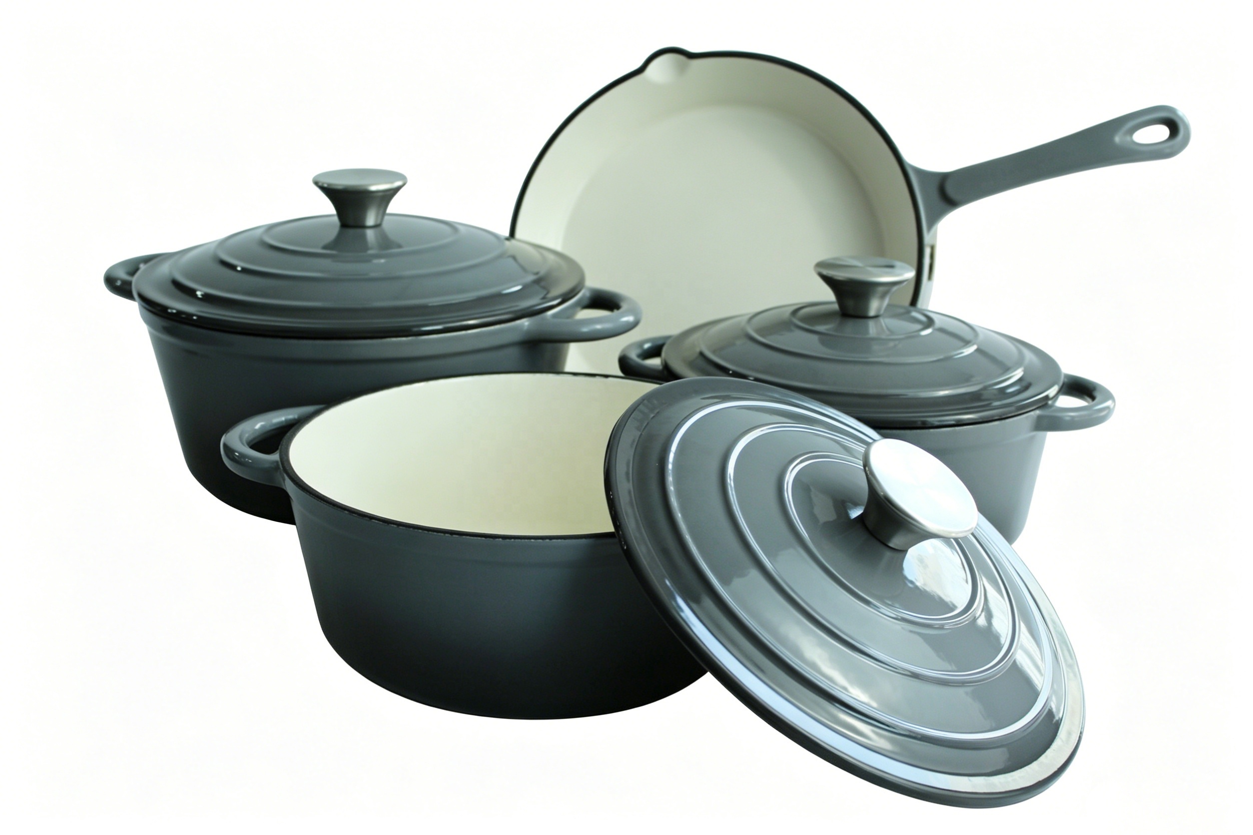 High Quality 7-Piece Enamel Cast Iron Cookware Set Skillet Casserole for Home Restaurant Cooking · image 6
