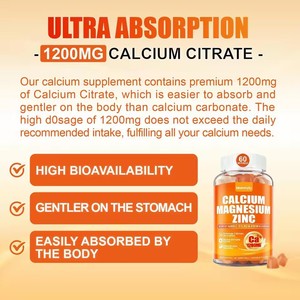 วิตามินกัมมี่แคลเซียม แมกนีเซียม ซิงค์ วิตามินดี3 เค2 สำหรับเด็ก ช่วยเสริมสร้างการเจริญเติบโตของร่างกาย เสริมสร้างสุขภาพกระดูกและภูมิคุ้มกัน - Product Image 2