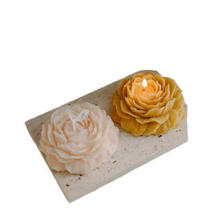 Diseño novedoso E130 Vivid Luxury Flower Shaped Multicolor Aroma Peony Scented Candle Custom Floral Parafina Wax Holidays - Product Image 1