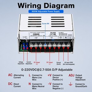 Catu Daya 600W yang Dapat Disesuaikan 12V 15V 24V 36V 48V 60V <span class=keywords><strong>72V</strong></span> 80V 110V 150V 220V 2.7A-50A 600W AC <span class=keywords><strong>DC</strong></span> Switching <span class=keywords><strong>Power</strong></span> <span class=keywords><strong>Supply</strong></span> - Product Image 4