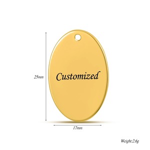 Breloques ovales en acier inoxydable gravées sur mesure avec texte et logo, pendentifs personnalisés pour la fabrication de bijoux et bracelets DIY - Product Image 3