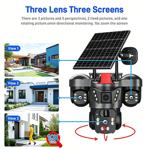 Cámara <span class=keywords><strong>de</strong></span> <span class=keywords><strong>Seguridad</strong></span> Inteligente V380pro 15MP Pro con 3 Lentes, 3 Pantallas, 4G WIFI, Panel Solar, Batería, PTZ, IA, Visión Nocturna a Color <span class=keywords><strong>para</strong></span> CCTV - Product Image 3