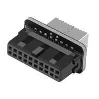 Adaptador USB 3.0 Tipo-E Hembra a Macho de 19 Pines para Conexión Interna a la Placa Base - Divisor Vertical para Tipo C