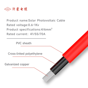 30A torsadé cuivre XLPO PVC XLPE isolé centrale électrique fils monocœur <span class=keywords><strong>panneau</strong></span> <span class=keywords><strong>solaire</strong></span> PV câbles photovoltaïques isolation PE - Product Image 1