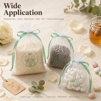 Sac en organza transparent imprimé sur mesure avec cordon de serrage et ruban en satin, pochette transparente pour cadeaux de mariage, emballage de bonbons, vente en gros