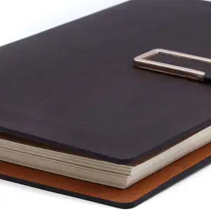 2024 Custom A5 Agenda Soft Cover Leather Black Notebook Journal Daily Planner Loose Leaf Notebook