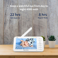 Caméra de surveillance intelligente 720P pour bébé avec rotation panoramique/inclinaison, alarme de température et mode VOX, sans WiFi nécessaire pour la crèche (vente en gros)
