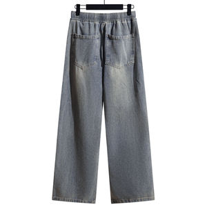 Pantalon en flanelle ample et ample à jambes larges pour hommes, jeans décontractés Denim taille moyenne style droit, design <span class=keywords><strong>de</strong></span> <span class=keywords><strong>rue</strong></span> haute - Product Image 6