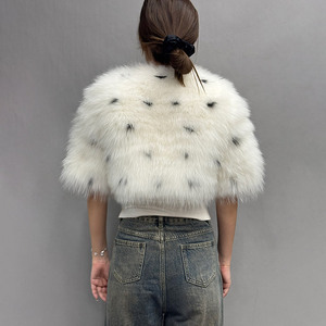 Nouvelle cape en <span class=keywords><strong>fourrure</strong></span> de renard véritable de luxe pour femmes, boléro en <span class=keywords><strong>fourrure</strong></span> pour <span class=keywords><strong>mariage</strong></span>, fête, cape élégante en <span class=keywords><strong>fourrure</strong></span> - Product Image 4