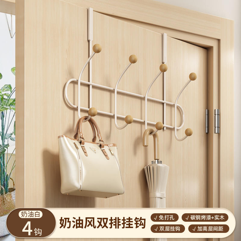 ลูกปัดไม้ 4 ตะขอ - สีขาวน้ำนม