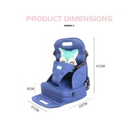 Chaise haute portable 3 en 1 pour bébé, siège rehausseur pour tout-petit avec sangles réglables, design imprimé pour l'alimentation, les repas et les voyages