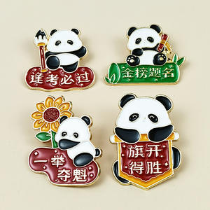Broche Metálico de Graduación para Estudiantes, Insignia de Panda de Dibujos Animados con Mensaje de Ánimo para Exámenes, Accesorio de Moda para Ropa - Product Image 1