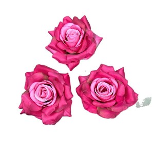 Flores Artificiales de Rosa, Tres Cabezas, de Seda, Realistas, para Decoración de Bodas y Hogar, Arreglos Florales, Accesorios de Fotografía - Product Image 5