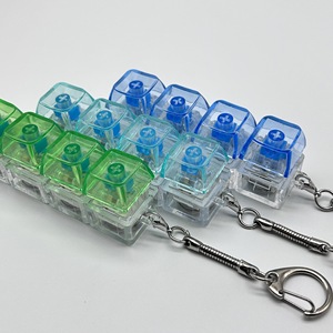 Porte-clés testeur de commutateurs de clavier 4 touches Mech Fidget, transparent, style Macaron, jouet clavier, cadeau promotionnel de fin d'année, boîte personnalisée, anti-stress de bureau - Product Image 4