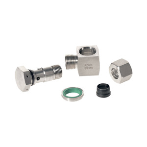 Raccord coudé en acier inoxydable ROKE 316 DIN2353, connecteur hydraulique à filetage à olive - Product Image 4
