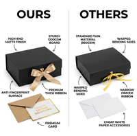 Scatola Regalo Magnetica Nera Personalizzata con Logo e Nastro, Confezione in Cartone Pieghevole, Biglietto d'Auguri per Proposta Damigella d'Onore