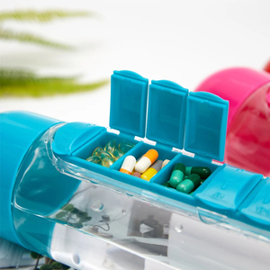 Wholesale 1PC 600ml Sports <b>Plastic</b> Water Bottle Combine Daily Pill Boxes Capsule <b>Cup</b> Medicine Organizer <b>Drinking</b> Bottles - Product Image 2
