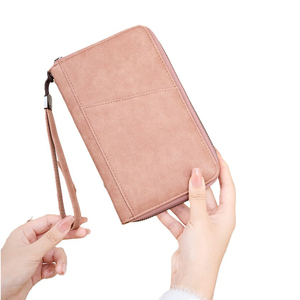 Portefeuille de voyage personnalisé pour femme en <span class=keywords><strong>cuir</strong></span> PU <span class=keywords><strong>rose</strong></span>, avec protection RFID, pour passeport familial, <span class=keywords><strong>porte</strong></span>-cartes zippé, organiseur, <span class=keywords><strong>porte</strong></span>-cartes à poignet - Product Image 6