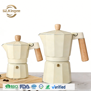 Kingze Classic 150ml 300ml Aluminium <span class=keywords><strong>Moka</strong></span> Pot Portable Business Espresso Cafetière pour Home Office Stovetop <span class=keywords><strong>Moka</strong></span> Maker - Product Image 1