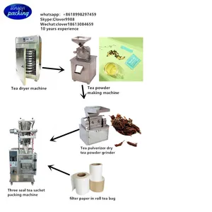 Volautomatische Driehoek Theezakje Verpakkingsmachine Thee Productielijn Thee Machine Verwerking Productielijn