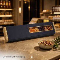Stevige geschenkverpakkingen met opdruk voor gastronomische voedselgeschenken, schuiflade, hoes en dienblad met displayvenster, groothandel, rechtstreeks van de fabriek