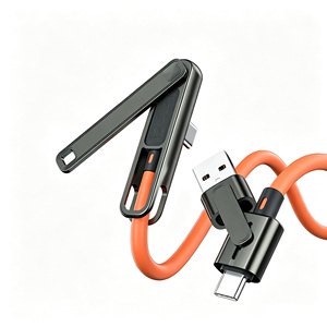 <span class=keywords><strong>C</strong></span>âble de charge <span class=keywords><strong>FireWire</strong></span> 1394 portable et pliable, conception rétractable, connecteurs nickelés, matériau PVC pour appareils mobiles - Product Image 2