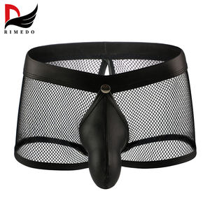 सेक्सी समलैंगिक शैली का जाल खुला क्रोच पारदर्शी रूप से फैला मध्य कमर के नीचे पुरुषों के बॉक्सर बियर। - Product Image 2