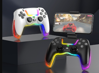 Manette de jeu sans fil P07 pour PS4/Switch/IOS/Android/PC Contrôleur de jeu RGB Poignée BT Accessoires de console Manette de jeu sans délai