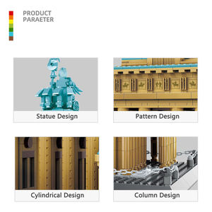 Wange 6211, Puerta de Brandenburgo, Berlín, Alemania, Bloques de Construcción de Atracciones, Rompecabezas Educativo Unisex, Bloques de Construcción de Plástico, Juguete - Product Image 3