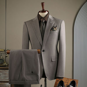 Traje de Tres Piezas a Rayas y Liso al por Mayor para Hombre, Traje Formal de Negocios, Novio, Casual, Banquete, <span class=keywords><strong>Boda</strong></span>, Traje Slim para Hombre - Product Image 2