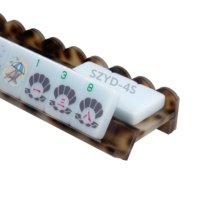 Support de Mahjong en Acrylique Chic Personnalisable de Luxe de 19 Pouces avec Motif Tortue et Coquille Saint-Jacques, Poussoir et Aimants pour Tuiles de Mahjong Américaines