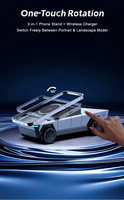Chargeur sans fil magnétique multifonction 3-en-1 15W à charge rapide pour camionnettes Cybertruck, Type-C, ignifuge, pour téléphone portable et écouteurs de bureau
