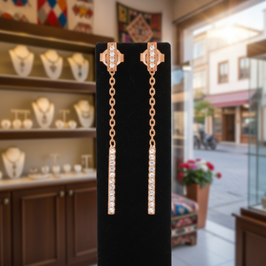 Boucles d'oreilles clous en zircon de conception longue, vente en gros, fabrication artisanale turque, bijoux en argent sterling 925 - Product Image 3